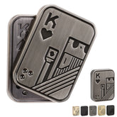 Metal Poker Card Fidget Slider - Premium Silver King Stress Relief
